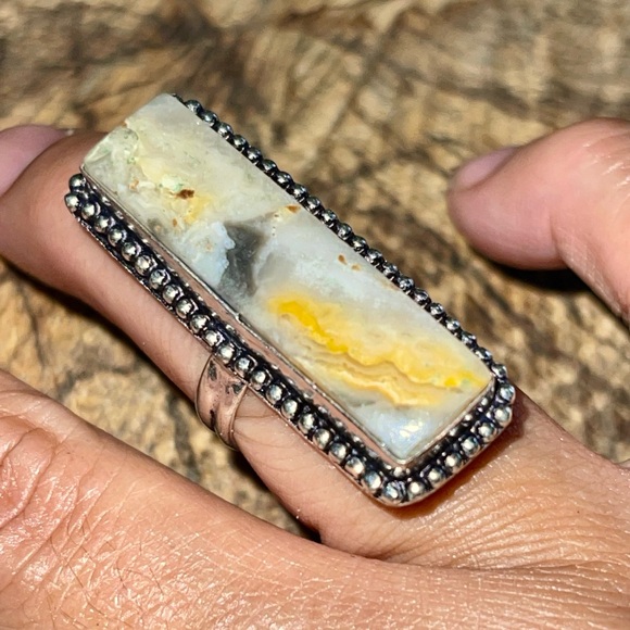 Crazy Lace Agate Ring Size 6 1/2 - Picture 6 of 13